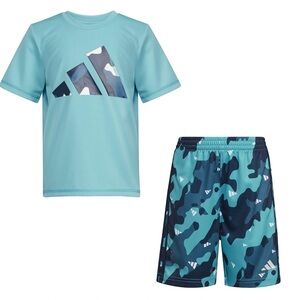 Adidas Boys Short Sleeve T-shirt and Poly Shorts 2-piece Set, NWT- Size 6